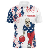 Maxcorners Skull American Bowling Customized Name 3D Shirt