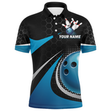 Maxcorners Blue Bowling League Customized Name And Team Name 3D Shirt