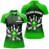 Maxcorners Custom Bowling Polo Shirts For Men And Women Green Bowling Team Jerseys Unisex