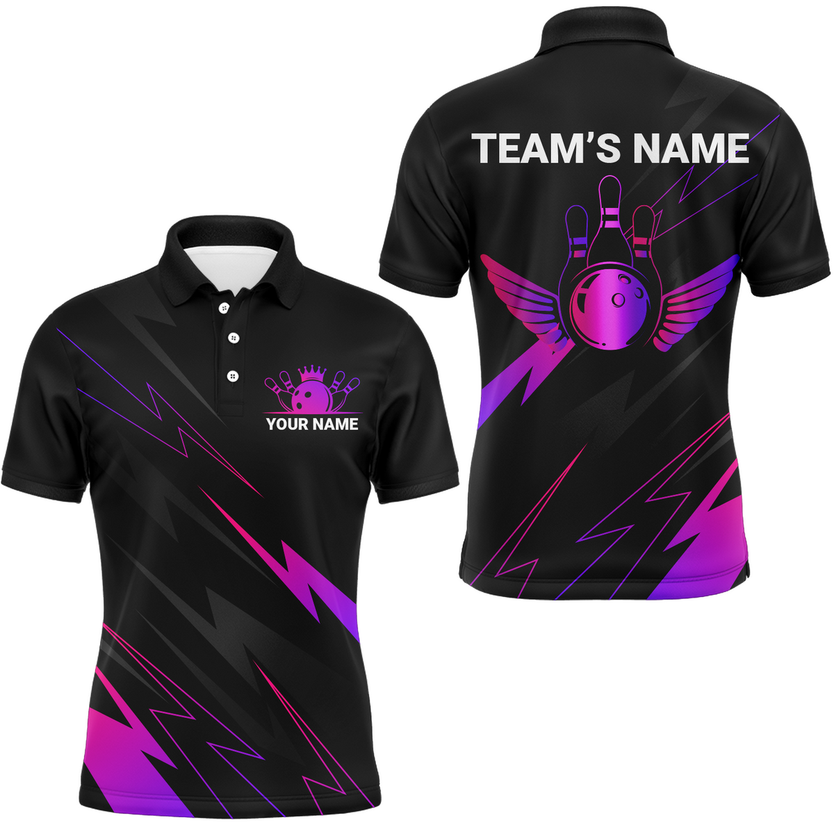 Maxcorners Team League Bowling Multicolor Option Customized Name 3D Shirt