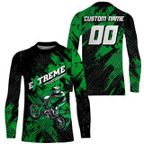 Maxcorners Custom Dirt Bike Jersey Kid Men Women Upf30+ Green Motocross Racing Shirt Motorcycle MT2809