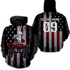 Maxcorners USA Flag Quad Bike Hoodie For Adult ATV Motocross Hooded Jersey Patriotic Off-Road Extreme PDT909 MT2809