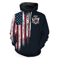 Maxcorners Custom Quad Racing Hooded Jersey Men Women ATV Motocross Hoodie Patriotic Extreme Off-Road MT2709