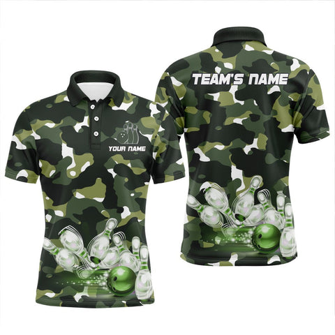 Maxcorners Camo Bowling Multicolor Option Customized Name And Team Name 3D Shirt