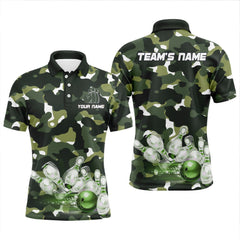 Maxcorners Camo Bowling Multicolor Option Customized Name And Team Name 3D Shirt