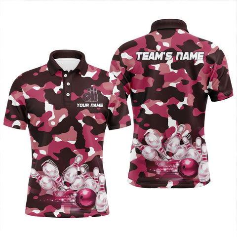 Maxcorners Camo Bowling Multicolor Option Customized Name And Team Name 3D Shirt