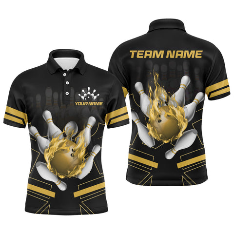 Maxcorners Flame Bowling Multicolor Option Customized Name 3D Shirt