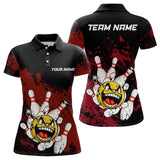 Maxcorners Custom Bowling Shirt Men Funny Bowling Jersey Team League Bowling Polo Shirt | Red