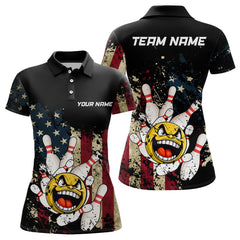 Maxcorners Custom American Bowling Shirt Men Funny Bowling Jersey Team League Bowling Polo Shirt