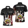 Maxcorners Custom American Bowling Shirt Men Funny Bowling Jersey Team League Bowling Polo Shirt