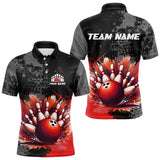 Maxcorners Custom Red Bowling Shirts for Men Women Team Bowling Polo and Quarter Zip for Bowler MT2108
