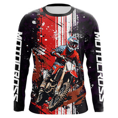 Maxcorners Motocross Racing Jersey Upf30+ Dirt Bike Jersey Motorcycle Off-Road Shirt Red MT2709