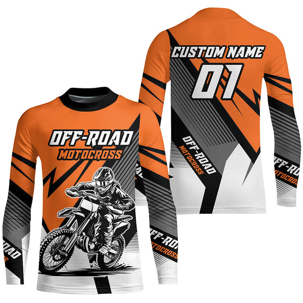 Maxcorners Orange Motocross Racing Off-road Jersey For Men Kid Dirt Bike Riding Shirt Women MT2709