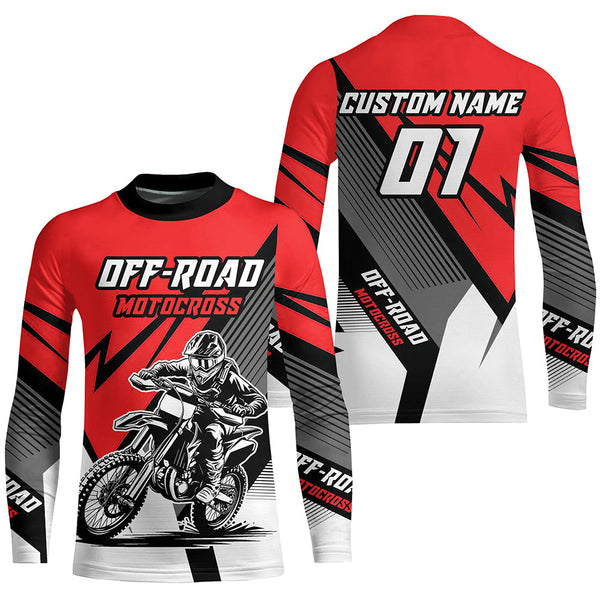 Maxcorners Red Motocross Racing Off-road Jersey For Men Kid Dirt Bike Riding Shirt Women MT2709