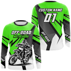Maxcorners Green Motocross Racing Off-road Jersey For Men Kid Dirt Bike Riding Shirt Women MT2709