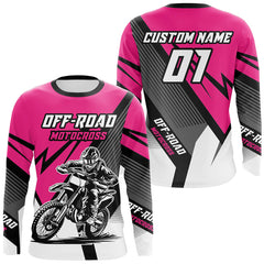 Maxcorners Pink Motocross Racing Off-road Jersey For Men Kid Dirt Bike Riding Shirt Women MT2709