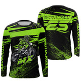 Maxcorners Green Motocross Racing Jersey Upf30+ Dirt Bike Shirt Motorcycle Off-Road MX Jersey MT2709