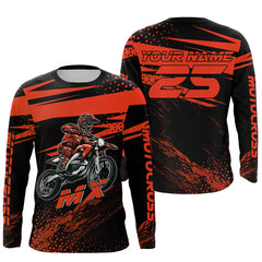 Maxcorners Red Motocross Racing Jersey Upf30+ Dirt Bike Shirt Motorcycle Off-Road MX Jersey MT2709