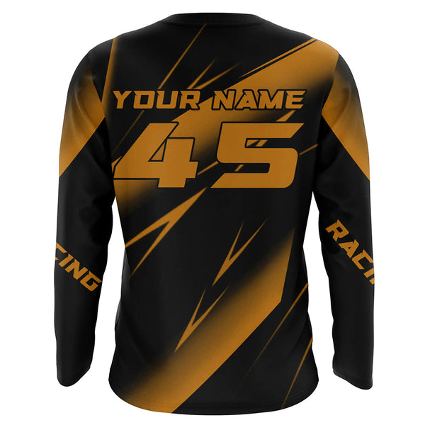 Maxcorners Motocross Racing Jersey Orange Upf30+ Dirt Bike Shirt Motorcycle Off-Road Jersey MT2709