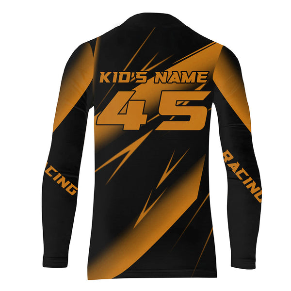 Maxcorners Motocross Racing Jersey Orange Upf30+ Dirt Bike Shirt Motorcycle Off-Road Jersey MT2709