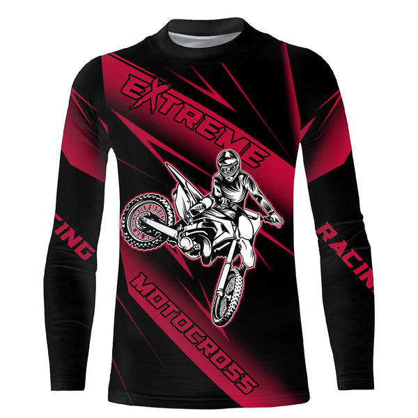 Maxcorners Motocross Racing Jersey Pink Upf30+ Dirt Bike Shirt Motorcycle Off-Road Jersey MT2709