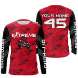 Maxcorners Motocross Jersey Custom Red Dirt Bike Kid Men Women Motorcycle Riding Shirt MT2709