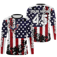Maxcorners Motocross Jersey Custom Dirt Bike US Flag Motorcycle Racing Shirt Kid Men Women MT2709