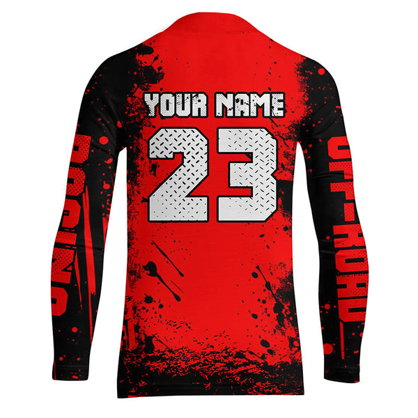 Maxcorners Red Motocross Jersey Custom Dirt Bike Shirt Upf30+ Kid Men Women Off-road Racing Shirt MT2709