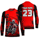 Maxcorners Red Motocross Jersey Custom Dirt Bike Shirt Upf30+ Kid Men Women Off-road Racing Shirt MT2709