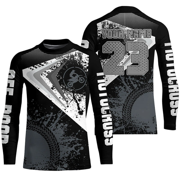 Maxcorners Motocross Jersey Black Custom Dirt Bike Shirt For Kid Men Women Off-road Racing Shirt MT2709