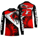 Maxcorners Motocross Jersey Red Black Custom Dirt Bike Shirt For Kid Men Women Off-road Racing Shirt MT2709