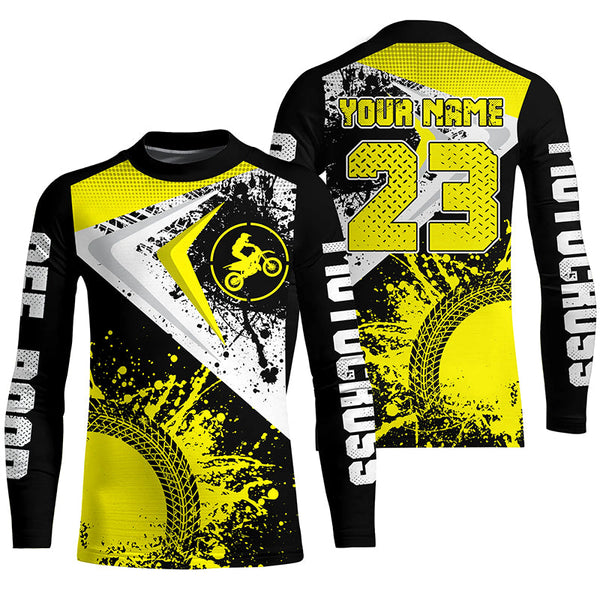 Maxcorners Motocross Jersey Yellow Custom Dirt Bike Shirt For Kid Men Women Off-road Racing Shirt MT2709