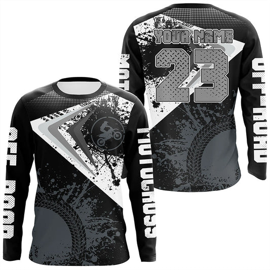 Maxcorners Motocross Jersey Black Custom Dirt Bike Shirt For Kid Men Women Off-road Racing Shirt MT2709