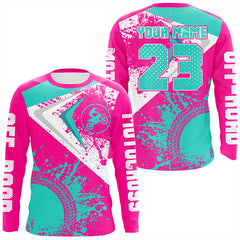 Maxcorners Motocross Jersey Pink Custom Dirt Bike Shirt For Kid Men Women Off-road Racing Shirt MT2709