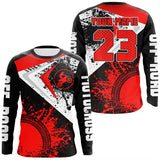 Maxcorners Motocross Jersey Red Black Custom Dirt Bike Shirt For Kid Men Women Off-road Racing Shirt MT2709