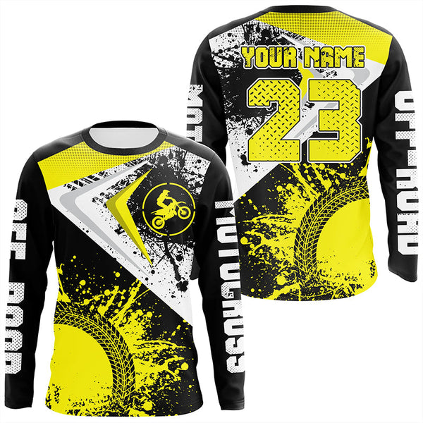 Maxcorners Motocross Jersey Yellow Custom Dirt Bike Shirt For Kid Men Women Off-road Racing Shirt MT2709