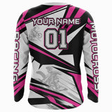 Maxcorners Pink Dirt Bike Racing Jersey Upf30+ Motocross Shirt Men Kid Women Off-Road Jersey MT2709