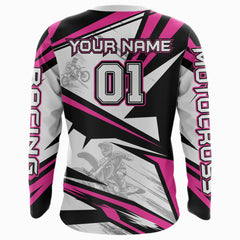 Maxcorners Pink Dirt Bike Racing Jersey Upf30+ Motocross Shirt Men Kid Women Off-Road Jersey MT2709