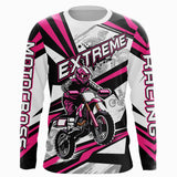 Maxcorners Pink Dirt Bike Racing Jersey Upf30+ Motocross Shirt Men Kid Women Off-Road Jersey MT2709