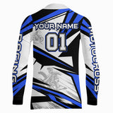 Maxcorners Blue Dirt Bike Racing Jersey Upf30+ Motocross Shirt Men Kid Women Off-Road Jersey MT2709