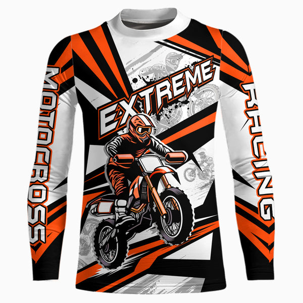 Maxcorners Orange Dirt Bike Racing Jersey Upf30+ Motocross Shirt Men Kid Women Off-Road Jersey MT2709