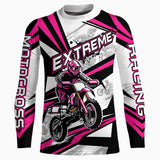 Maxcorners Pink Dirt Bike Racing Jersey Upf30+ Motocross Shirt Men Kid Women Off-Road Jersey MT2709