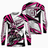 Maxcorners Pink Dirt Bike Racing Jersey Upf30+ Motocross Shirt Men Kid Women Off-Road Jersey MT2709