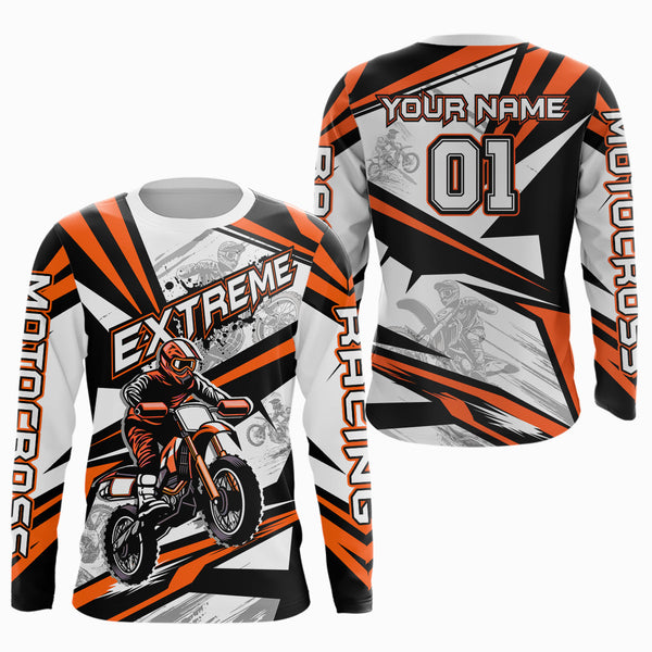 Maxcorners Orange Dirt Bike Racing Jersey Upf30+ Motocross Shirt Men Kid Women Off-Road Jersey MT2709