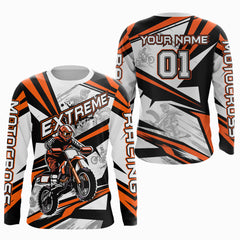 Maxcorners Orange Dirt Bike Racing Jersey Upf30+ Motocross Shirt Men Kid Women Off-Road Jersey MT2709