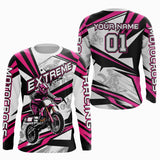 Maxcorners Pink Dirt Bike Racing Jersey Upf30+ Motocross Shirt Men Kid Women Off-Road Jersey MT2709