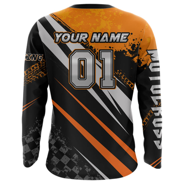 Maxcorners Dirt Bike MX Racing Jersey Orange Upf30+ Motocross Shirt Women Kid Off-Road Shirt MT2709