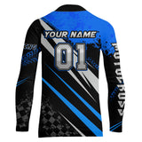 Maxcorners Dirt Bike MX Racing Jersey Blue Upf30+ Motocross Shirt Women Kid Off-Road Shirt MT2709