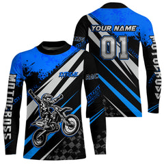 Maxcorners Dirt Bike MX Racing Jersey Blue Upf30+ Motocross Shirt Women Kid Off-Road Shirt MT2709