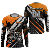 Maxcorners Dirt Bike MX Racing Jersey Orange Upf30+ Motocross Shirt Women Kid Off-Road Shirt MT2709